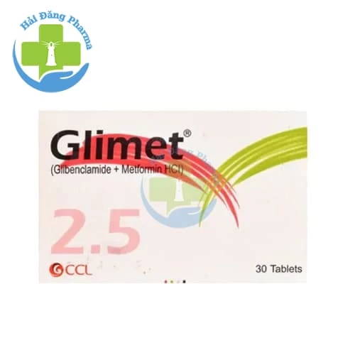 Glimet 500mg/2.5 tablets - Hộp 3 vỉ x 10 viên